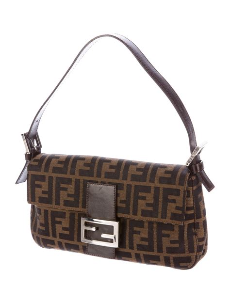 fendi brown caravans zucca canvas baguette|farfetch fendi bags.